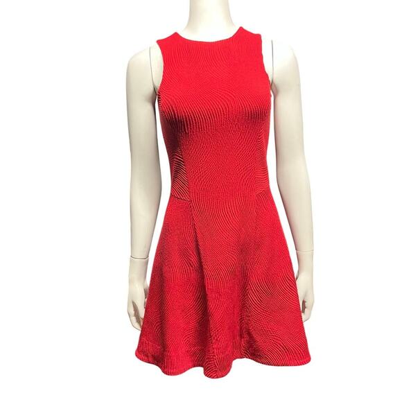 Rag & Bone Red Textured Sleeveless Fit & Fare Mini Dress Size XS - Picture 1 of 10